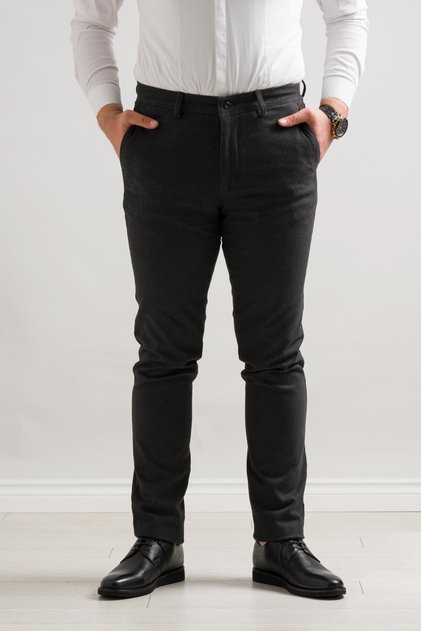 Classic Cut Dobby Men's Winter Gabardine Pipe Leg Trousers