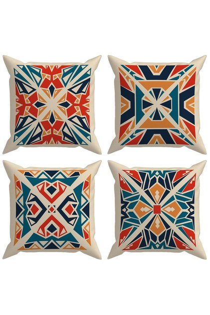 Ethnic 4-Piece Throw Pillow Case DS1