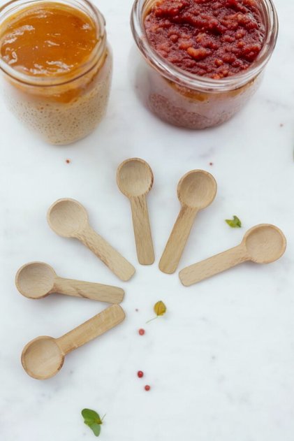 Bamboo Scale Spice Spoon Decorative Wooden Handmade