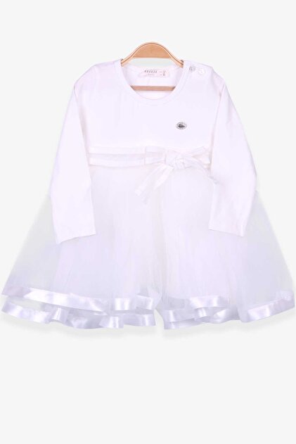 Girl's Long Sleeve Dress - Ecru 1.5-5 Years