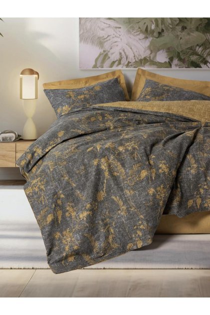 Dual Single Duvet Cover Set Yadawa Mustard 8680108078426