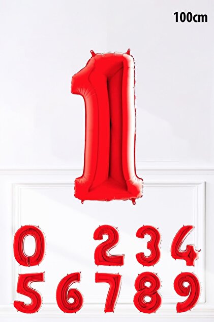 Red number foil balloon large size red number age balloon 100cm 40inch