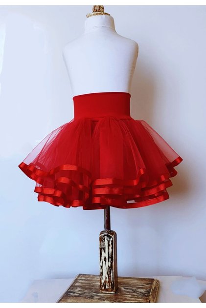 Girl's Red Lined October 29 Halloween Tulle Tutu Skirt April 23