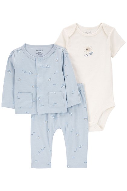 Erkek Bebek 3Lü Hırkalı Set
