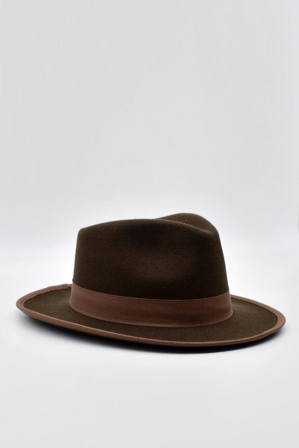 Vintage Men's Fedora Panama English Trilby Hat Brown