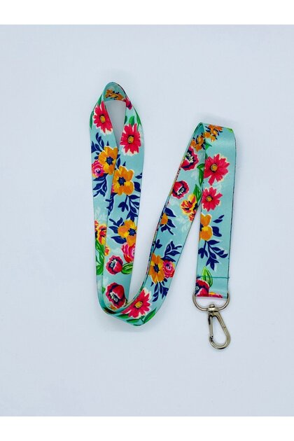 Colorful Flower Themed Neck Lanyard Card Holder