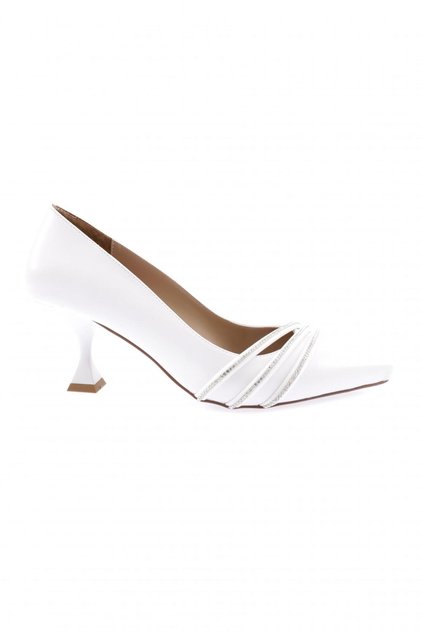 3215-23y Women's Silver Stone Pointed Toe Goblet Heeled Shoes