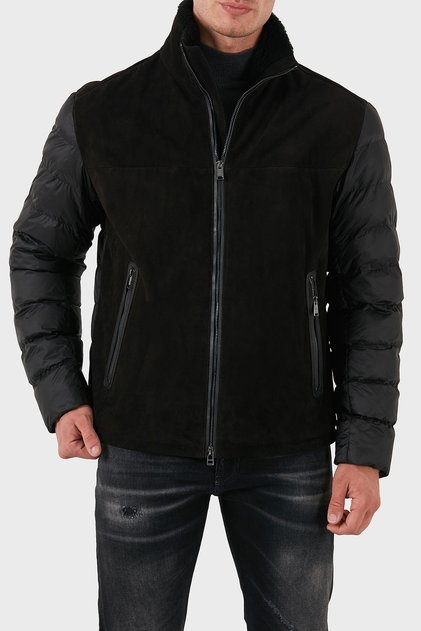 Süet Regular Fit Logolu Dik Yaka Fermuarlı Mont Erkek MONT 50524108 001