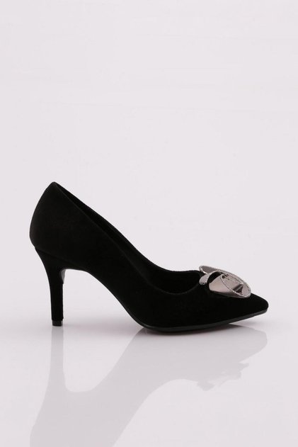 36090 Women's Rose Detail Heeled Shoes