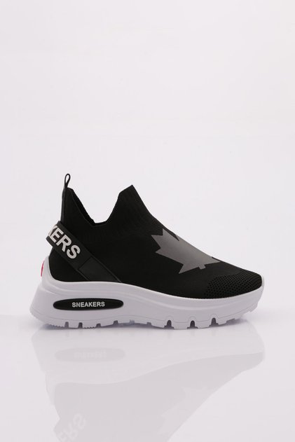 Kadın Yazılı Sneaker Siyah 1813363