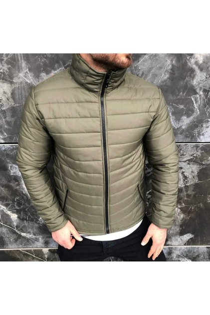 Onurmen Men's Black Inflatable Lined Coat