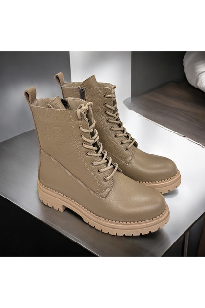 Genuine leather combat boots