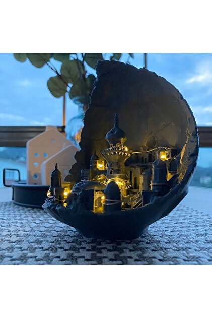 Root Made Ay Şehri Peri Ledli Dekoratif Obje Diorama Ay Şehri