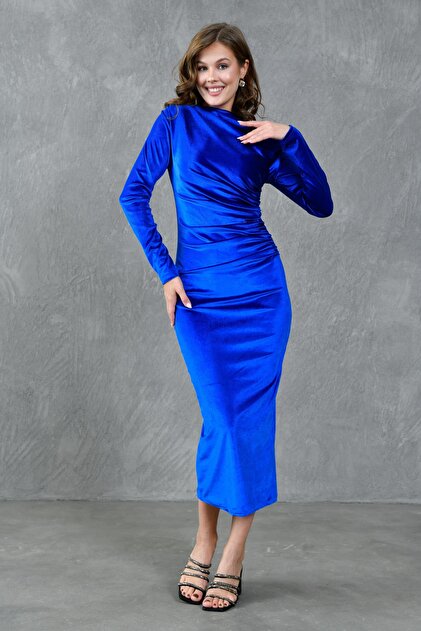 high low blue dress Satin High-low Midi Dress – Cotton Candy LA main image 0