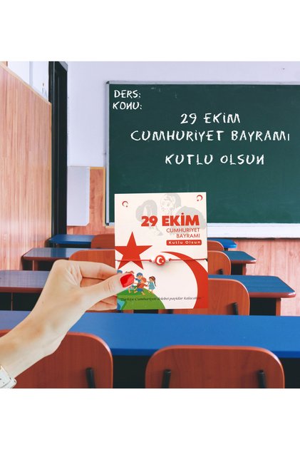 29 Ekim Cumhuriyet Bayramı Kartı Ve Bileklik 25 Adet
