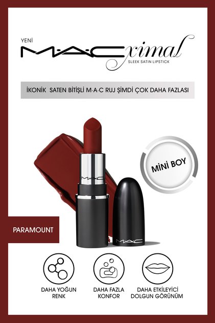 MACximal Mini Sleek Satin Lipstick İkonik Saten Bitişli Ruj-PARAMOUNT 1.5GM