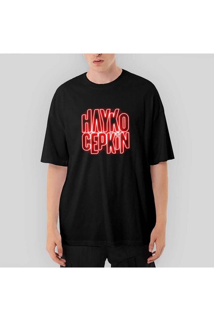 Μπλουζάκι Hayko Cepkin Neon oversized Μαύρο