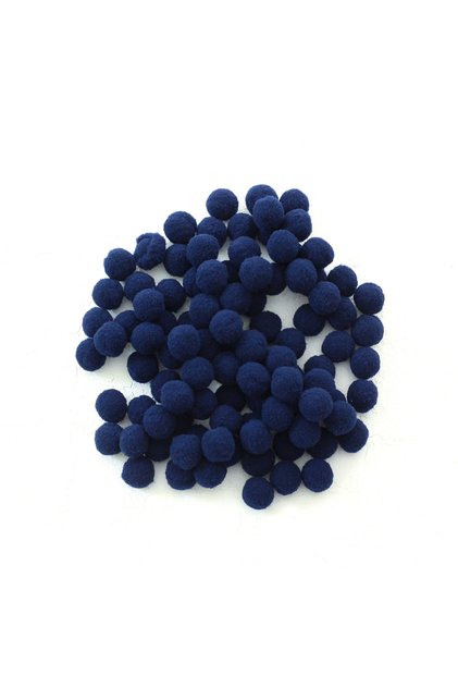 Plush Pompom, 1.5 Cm 50 Pieces Dark Blue