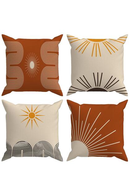 Abstract 4-Piece Throw Pillow Case DS91