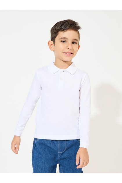 Basic Polo T-Shirt with Long Sleeves