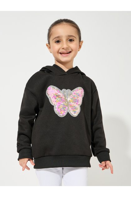 Butterfly Sequin Patch Hoodie