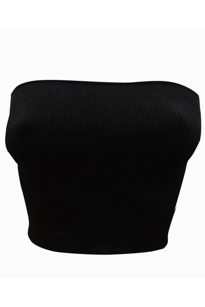 X Crop Seamless Strapless Bustier