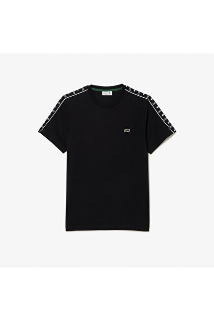Lacoste Erkek Regular Fit Bisiklet Yaka Baskılı Siyah T-Shirt