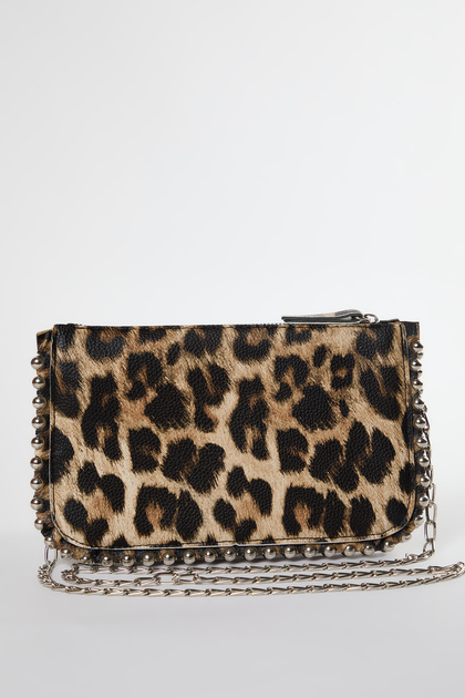 Trendyolmilla Shoes Leopar Kahverengi Baskılı Zımbalı Çapraz