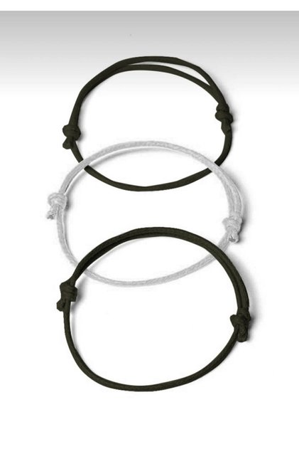 Thick Thread Black, White, Adjustable Unisex Bracelet