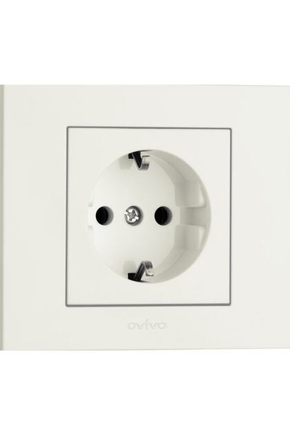 Grano White Grounded Socket Framed
