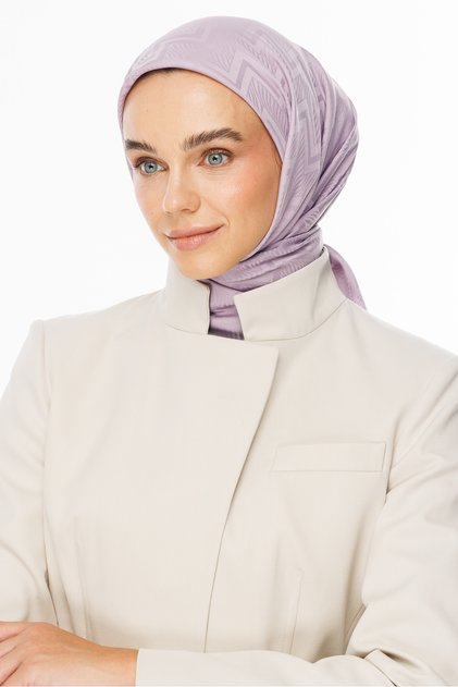 Eșarfă jacquard mătăsoasă cu model Viora liliac