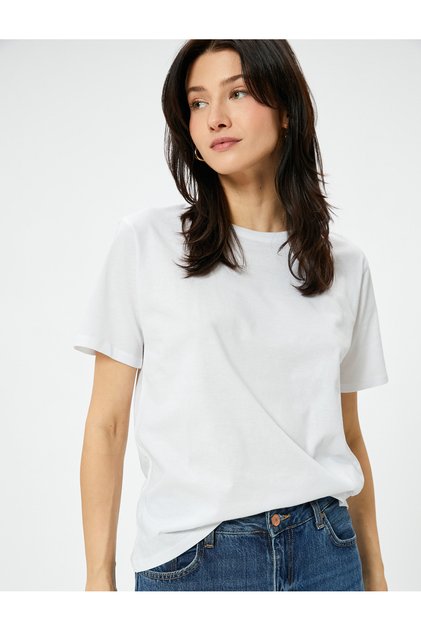 Crew Neck Basic Cotton Short Sleeve T-Shirt