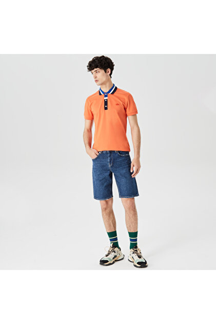 Erkek Slim Fit Desenli Lacivert Bermuda