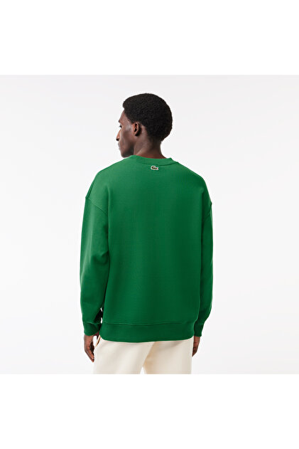 Lacoste Erkek Loose Fit Bisiklet Yaka Yeşil Sweatshirt - Fiyatı