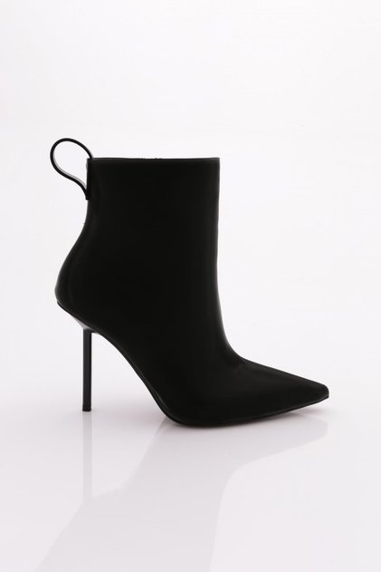 8018 Women's Heeled Boots Black Open Toe