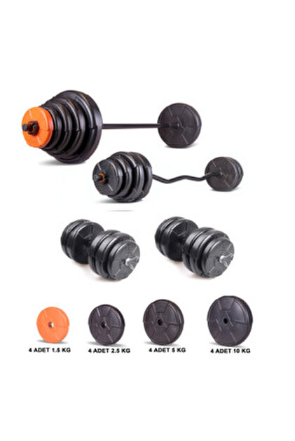 ECG Spor 58 kg Z Bar Halter ve Dambıl Ağırlık Fitness Seti Fiyatı