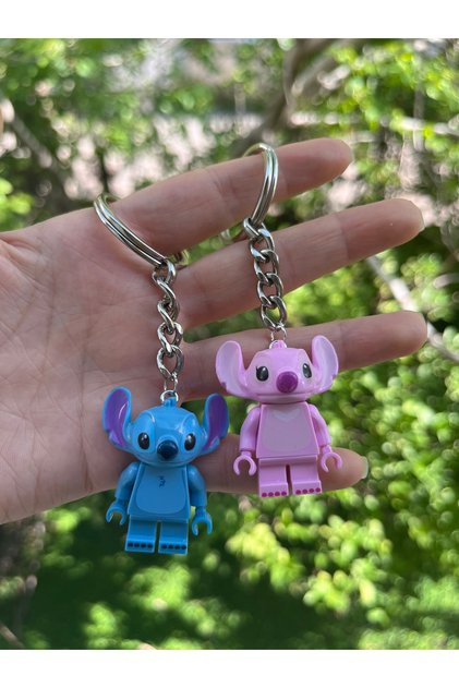 Stitch and Angel Mini Figure Couple Keychain (2 Items)