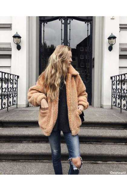 Zippered Plush Coat