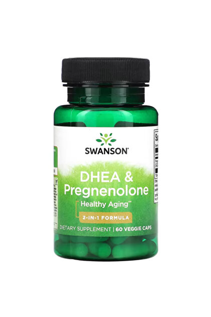 Swanson, Dhea & Pregnenolone, 60 Veggie Caps Usa Vers.23434