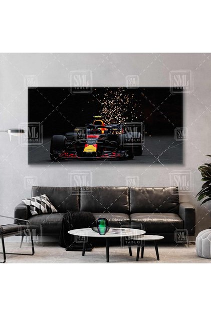 Max Verstappen Formula 1 Yarış Arabası Hız Tutkusu Enine Yatay Kanvas Tablo