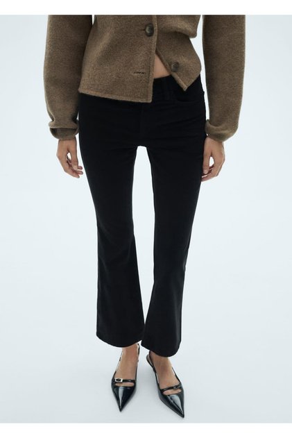 Sienna Flare Kısa Fitilli Kadife Jean Pantolon
