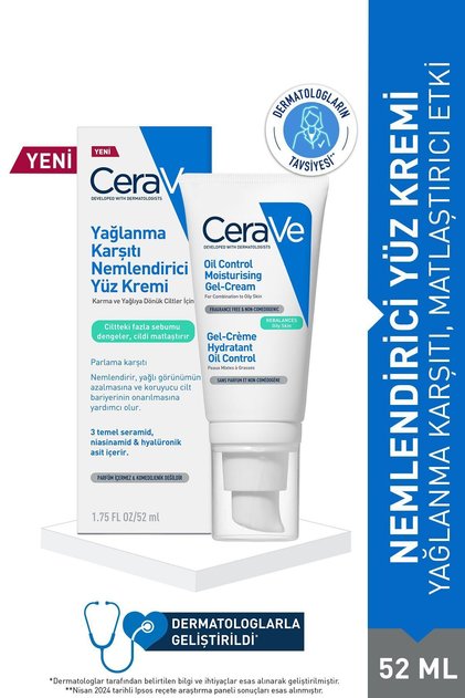 Yağlı Ciltler İçin Matlaştırıcı Arındırıcı ve Besleyici Yüz Kremi 52 ml DkHair1764