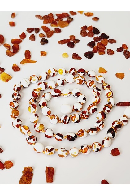 Mosaic Amber Adult Necklace 50 cm