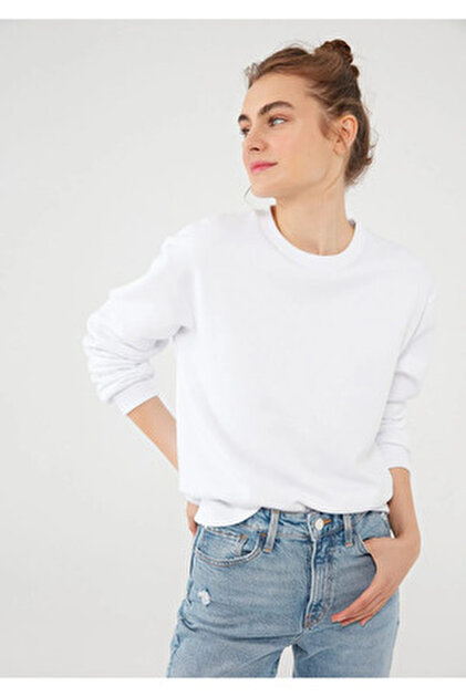 Mavi Bisiklet Yaka Beyaz Sweatshirt 8816126-620 - Fiyatı, Yorumları