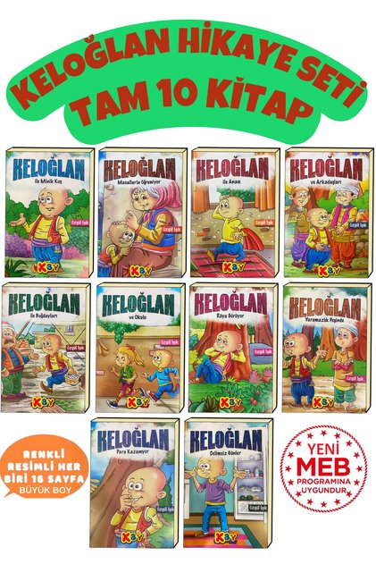 10-Pack of Keloğlan Masalları Books That Make Reading Enjoyable and Improve Reading Skills for 1St and 2Nd Graders.