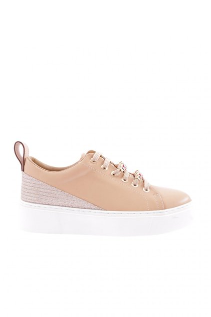 Kadın Kalın Renkli Kristal Taşlı Sneakers Ayakkabı Nude 15299743118