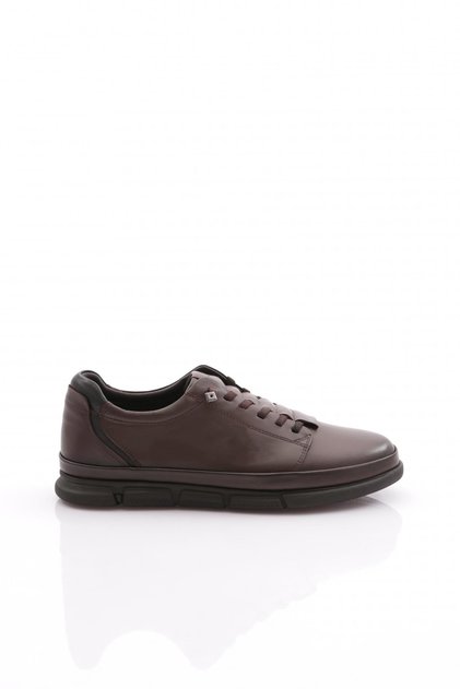 Men's Closed Lace-Up Sneaker Shoes Brown Black 109523616