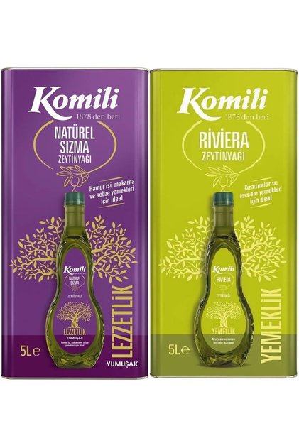 Komili Zeytinyağı Seti: Sızma Yumuşak 5 Lt ve Riviera 5 Lt