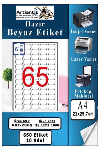 かなページ Artlantis A4 Hazır Etiket 63.5x38.1 mm 10 Sayfa 1 Paket Kendinden