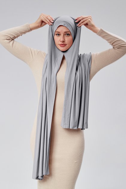Women's Hijab Combed Shawl Ready Practical Snap-On Easily Wear Long Four Seasons Cotton Shawl